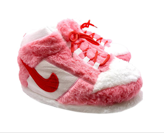 Pink & White Trainer Slippers