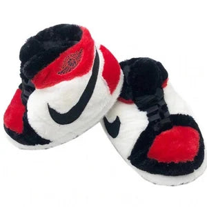 Red Black & White Trainer Slippers